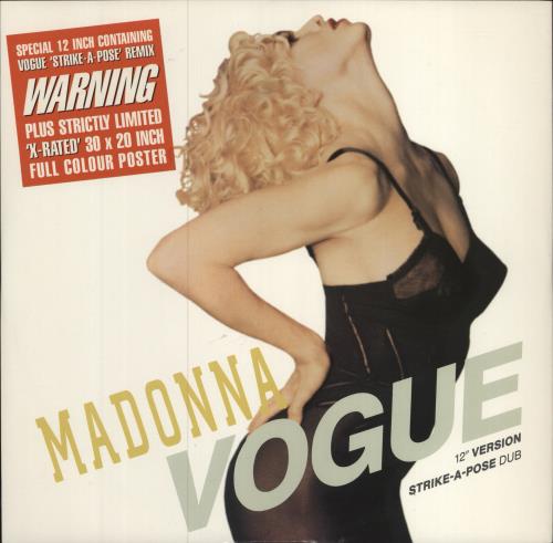 Madonna Vogue + X-rated Poster + Hype Stickered Sleeve UK 12